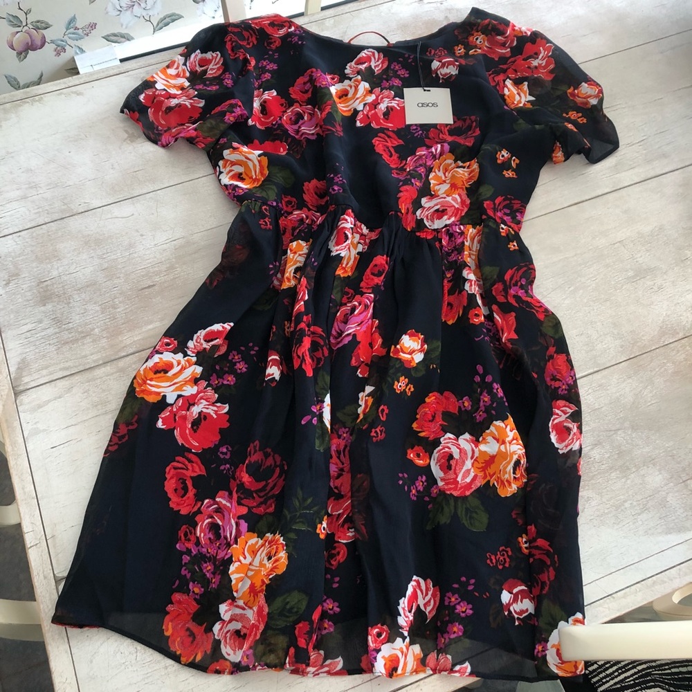 ASOS floral print dress size 14